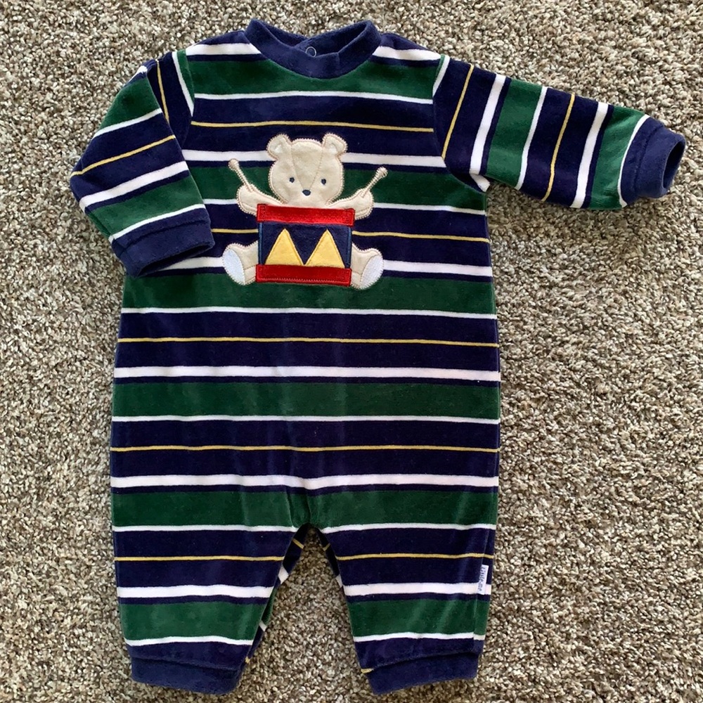 Little Me Teddy Bear Velour Bodysuit